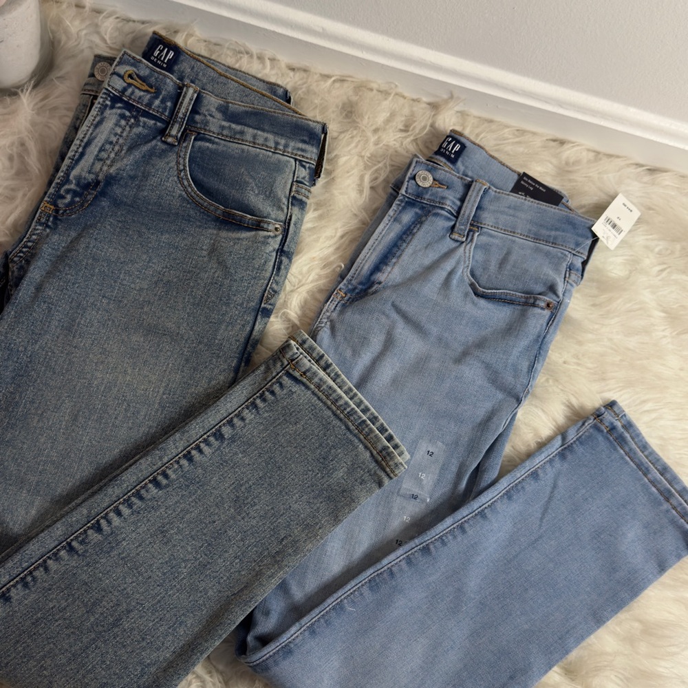 (2) GAP Boys Blue Skinny Stretch Jeans